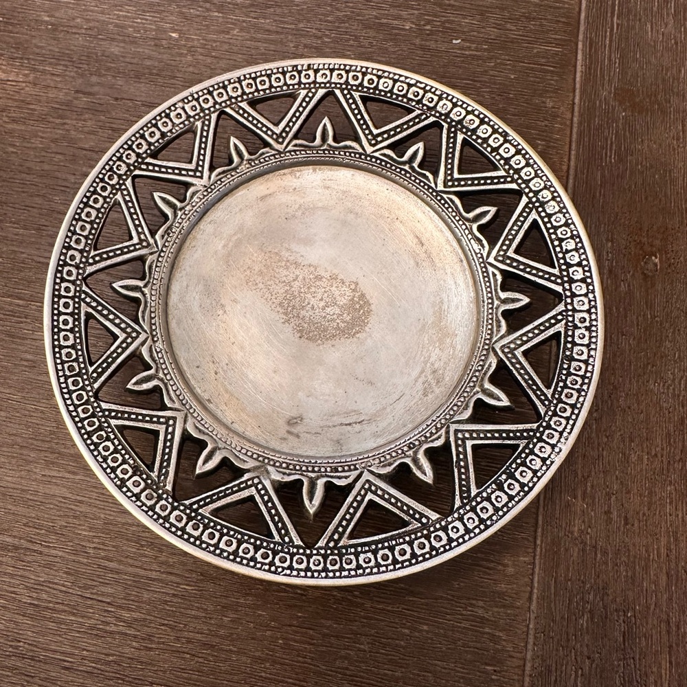 Rare Vintage Silver candle holder with Intricate Design